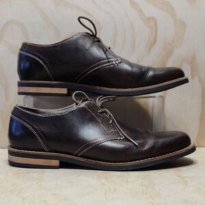 Original Penguin Waylon Dark Brown Leather Oxfords Men 11.5 Lace Up Shoes